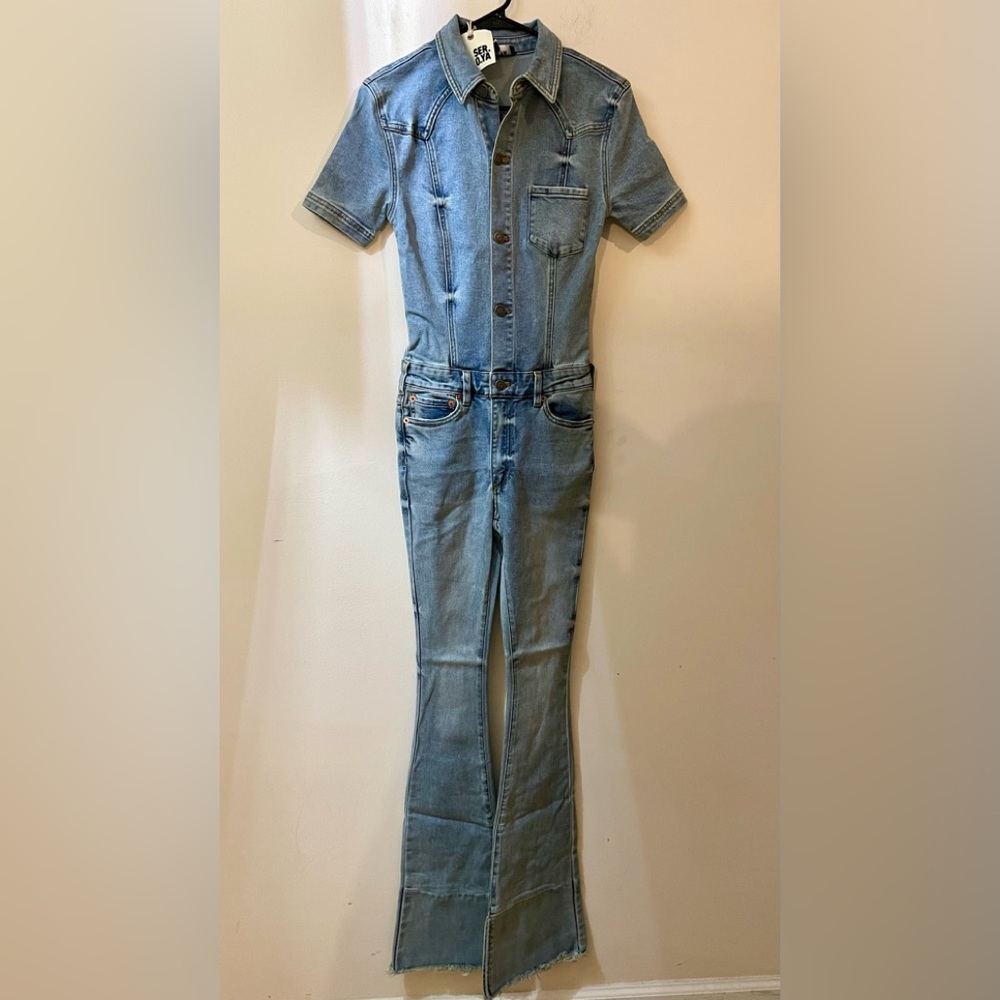 Brand New SER.O.YA Fallon Denim Jumpsuit Size XS - Picture 5 of 17